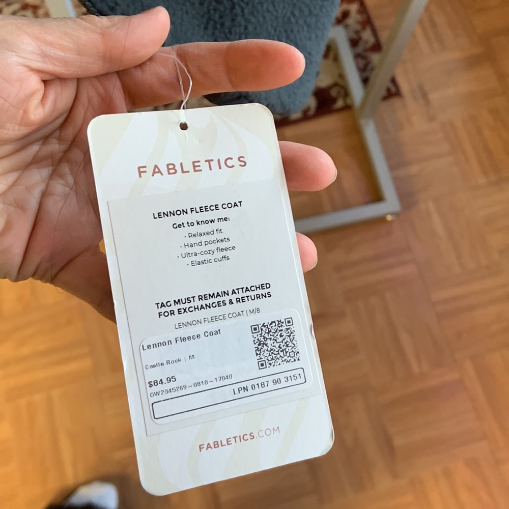 Fabletics Fleece Grey Charcoal Long Jacket Coat Size M new have tag - Picture 4 of 7